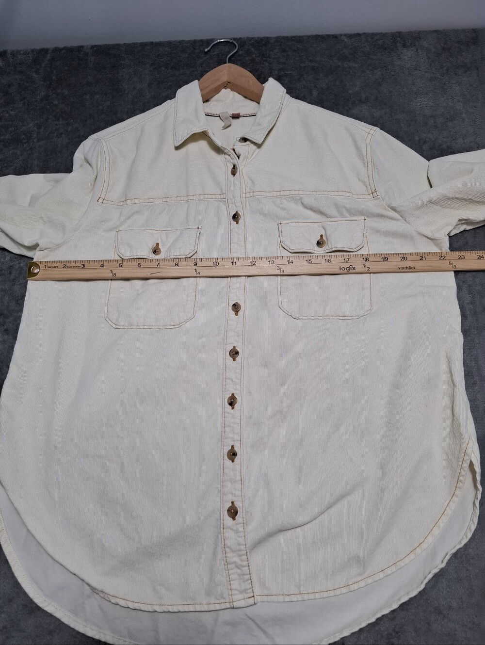 Pilcro Women's Button Down Shirt Corduroy Sz M Relaxed Soft Cotton Utility Fall - Picture 9 of 12